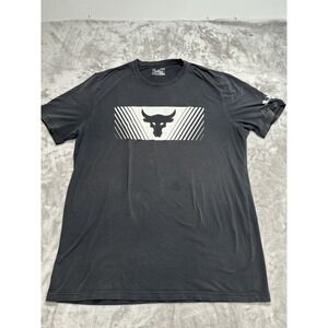 Under Armour Project Rock T-Shirt Men's Size Large Black Short Sleeve Crew Neck